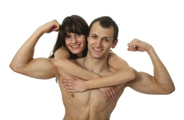 woman and man who increased strength with products